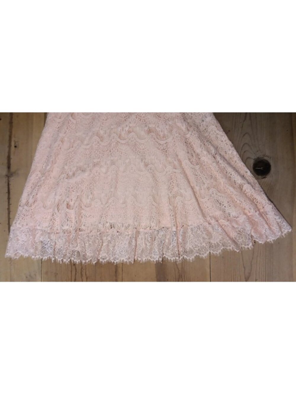 Reba Midi Dress Womens XL Pink Crochet Floral Lace V Neck Rhinestone Pullover - Picture 4 of 12